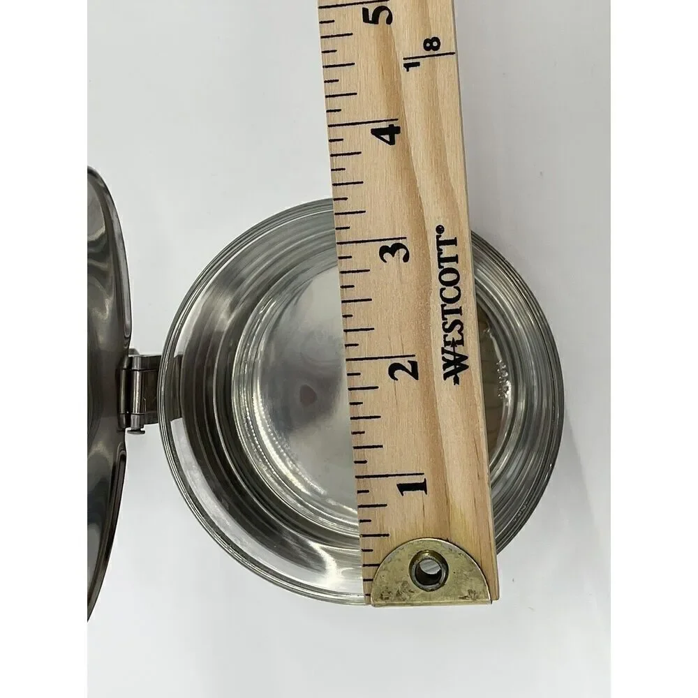 VTG Inox Italy Hinged Lid 18-10 Stainless Glass Sugar Parmesan Williams Sonoma